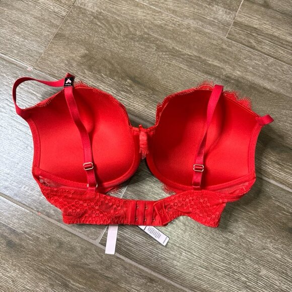 New Victoria’s Secret Dream Angel Red Lace Push Up bra 34DD or 34E - Picture 5 of 5